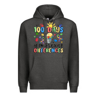 Charcoal Heather 100 days of embracing differences Premium Hoodie - MaliasSmallBusiness