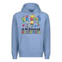 Colony Blue 100 days of embracing differences Premium Hoodie - MaliasSmallBusiness