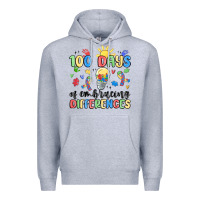 Heather Grey 100 days of embracing differences Premium Hoodie - MaliasSmallBusiness