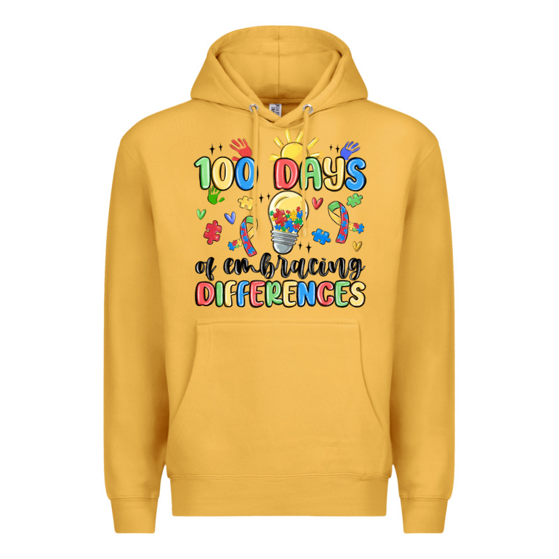 100 Days Of Embracing Differences Premium Hoodie by MaliasSmallBusiness | Teevron