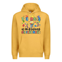 Mustard 100 days of embracing differences Premium Hoodie - MaliasSmallBusiness
