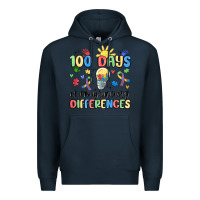 Navy 100 days of embracing differences Premium Hoodie - MaliasSmallBusiness