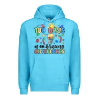 Ocean Blue 100 days of embracing differences Premium Hoodie - MaliasSmallBusiness