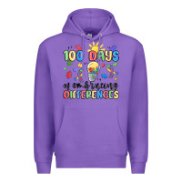 Purple 100 days of embracing differences Premium Hoodie - MaliasSmallBusiness