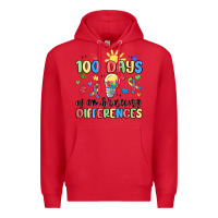 Red 100 days of embracing differences Premium Hoodie - MaliasSmallBusiness