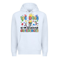 White 100 days of embracing differences Premium Hoodie - MaliasSmallBusiness