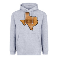 Heather Grey Texas Map Western Horsehide Pattern Heavyweight Hoodie - Bettercallsaul