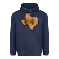 Navy Texas Map Western Horsehide Pattern Heavyweight Hoodie - Bettercallsaul