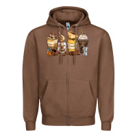 Chestnut coffee cups Zipper Hoodie - Zillion Design Studio