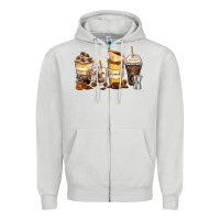 Dove Grey coffee cups Zipper Hoodie - Zillion Design Studio