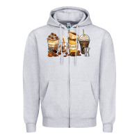 Heather Grey coffee cups Zipper Hoodie - Zillion Design Studio