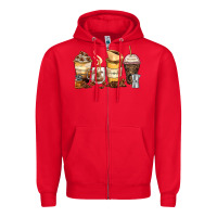 Red coffee cups Zipper Hoodie - Zillion Design Studio