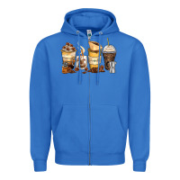 Coffee Cups Zipper Hoodie | Teevron
