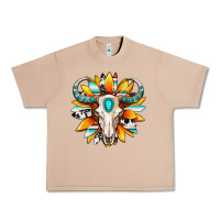 Burro Western bull skull sunflower Urban Heavy Tee - MaliasSmallBusiness
