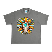 Tornado Western bull skull sunflower Urban Heavy Tee - MaliasSmallBusiness