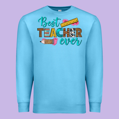 Best Teacher Ever Premium Sweatshirt Designed By Bundleandbundleshop