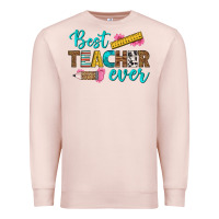 Pale Pink best teacher ever Premium Sweatshirt - BundleAndBundleShop