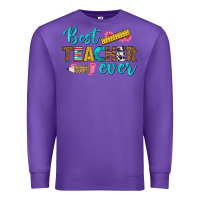 Purple best teacher ever Premium Sweatshirt - BundleAndBundleShop