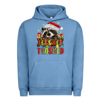 Pigment Pebble Blue lets get trashed with raccoon Urban Hoodie - MaliasSmallBusiness