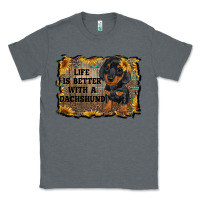 Charcoal Heather life is better with a dachshund Classic Tee - RanaPortraitStore