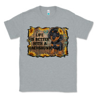 Heather Grey life is better with a dachshund Classic Tee - RanaPortraitStore