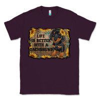 Plum life is better with a dachshund Classic Tee - RanaPortraitStore