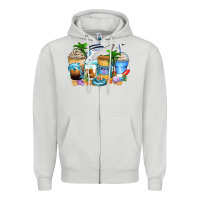 Dove Grey cruise life coffee cups Zipper Hoodie - Zillion Design Studio