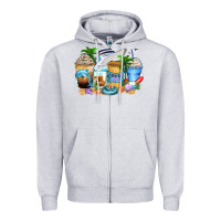 Heather Grey cruise life coffee cups Zipper Hoodie - Zillion Design Studio