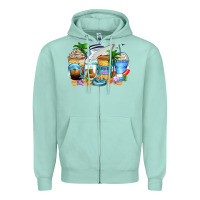 Seafoam cruise life coffee cups Zipper Hoodie - Zillion Design Studio
