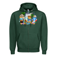 Sports Green cruise life coffee cups Zipper Hoodie - Zillion Design Studio