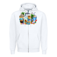 White cruise life coffee cups Zipper Hoodie - Zillion Design Studio