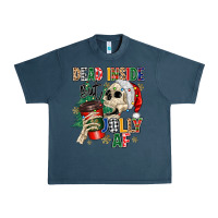 Midnight Navy dead inside but jolly as fuck Urban Heavy Tee - MaliasSmallBusiness