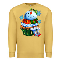 Antique Gold snowman cupcake Premium Sweatshirt - AdoDesignShop