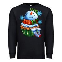 Black snowman cupcake Premium Sweatshirt - AdoDesignShop