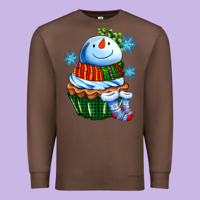 Snowman Cupcake Premium Sweatshirt Designed By Adodesignshop