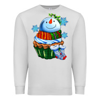 Dove Grey snowman cupcake Premium Sweatshirt - AdoDesignShop