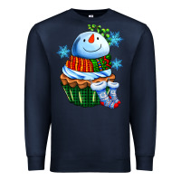 Navy snowman cupcake Premium Sweatshirt - AdoDesignShop