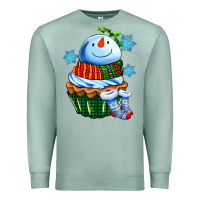 Seafoam snowman cupcake Premium Sweatshirt - AdoDesignShop