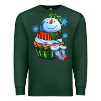Sports Green snowman cupcake Premium Sweatshirt - AdoDesignShop