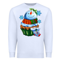 White snowman cupcake Premium Sweatshirt - AdoDesignShop