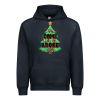 Navy oh come let us adore him christmas tree Urban Hoodie - MaliasSmallBusiness