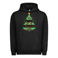 Pigment Black oh come let us adore him christmas tree Urban Hoodie - MaliasSmallBusiness
