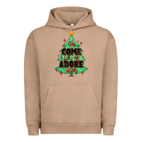 Pigment Burro oh come let us adore him christmas tree Urban Hoodie - MaliasSmallBusiness