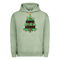 Pigment Oil Green oh come let us adore him christmas tree Urban Hoodie - MaliasSmallBusiness