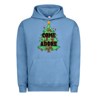 Oh Come Let Us Adore Him Christmas Tree Urban Hoodie | Teevron