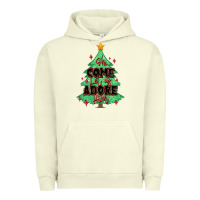 Pigment Pistachio oh come let us adore him christmas tree Urban Hoodie - MaliasSmallBusiness