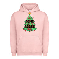 Pigment Salmon oh come let us adore him christmas tree Urban Hoodie - MaliasSmallBusiness