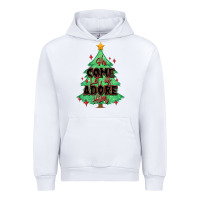 White oh come let us adore him christmas tree Urban Hoodie - MaliasSmallBusiness