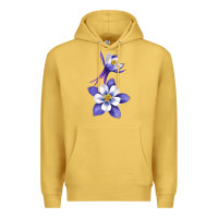 Antique Gold Colorado Rocky Mountain Columbine Flower Premium Hoodie - RanaPortraitStore