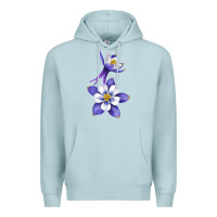 Blue Mist Colorado Rocky Mountain Columbine Flower Premium Hoodie - RanaPortraitStore